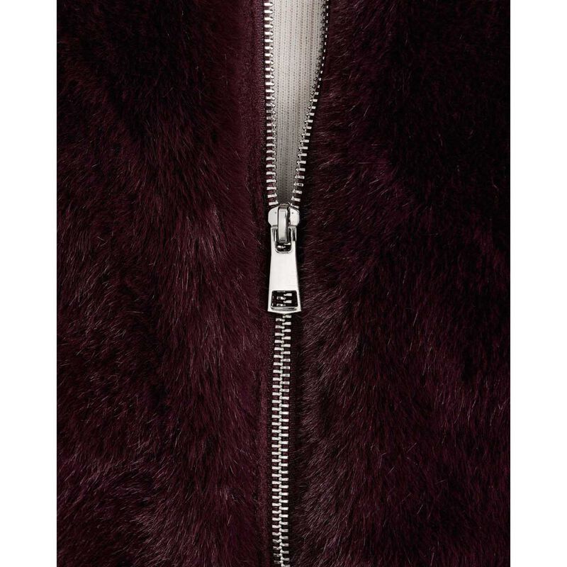 Cue Merlot Faux Fur Cropped Jacket image number 2